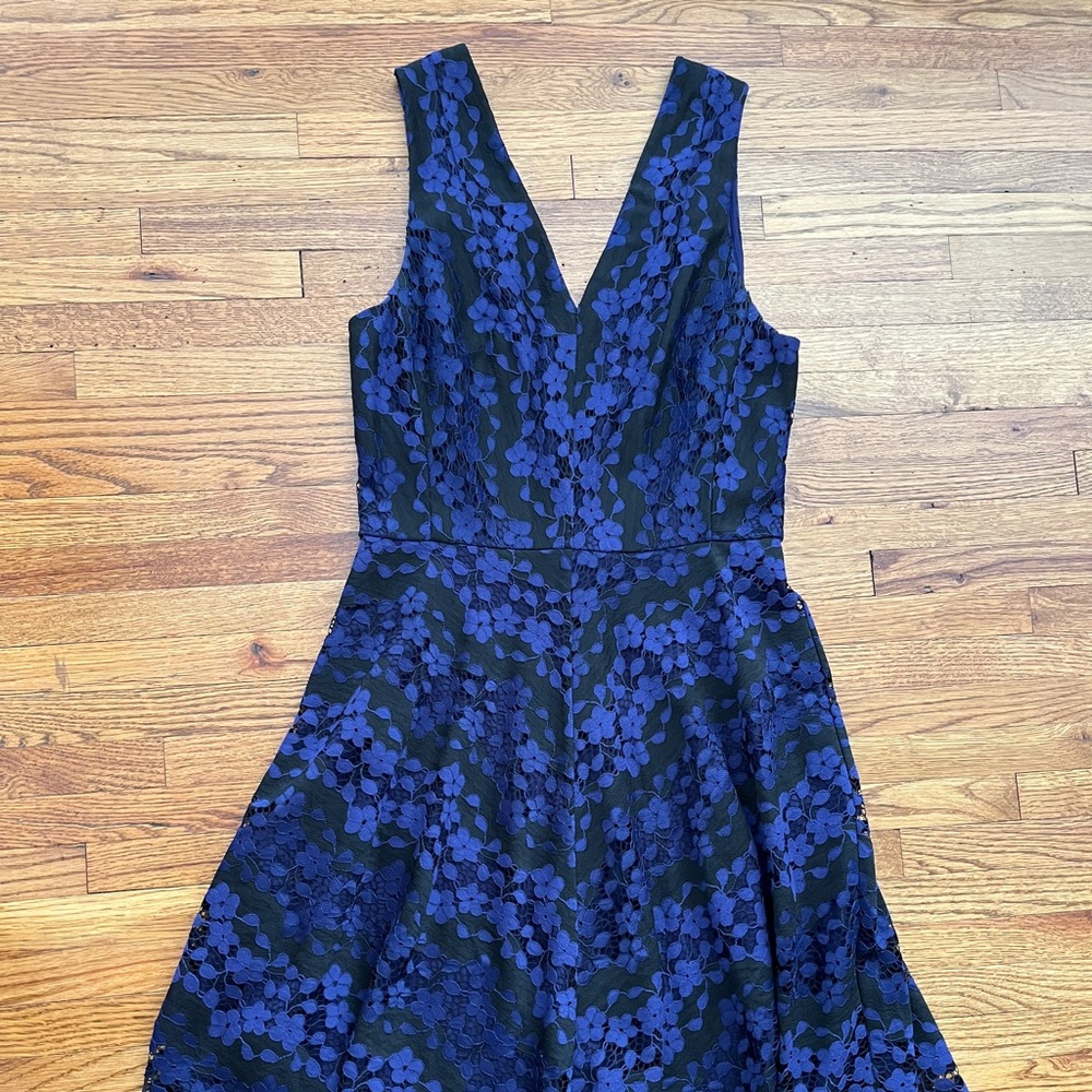Donna Karen blue lace dress